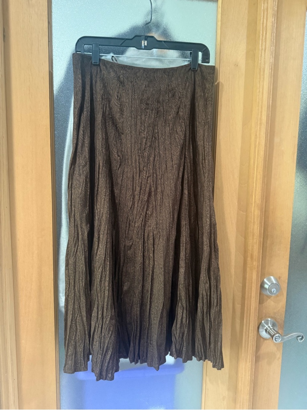 Reba Brown Pattern Textured Maxi Skirt - Size 10